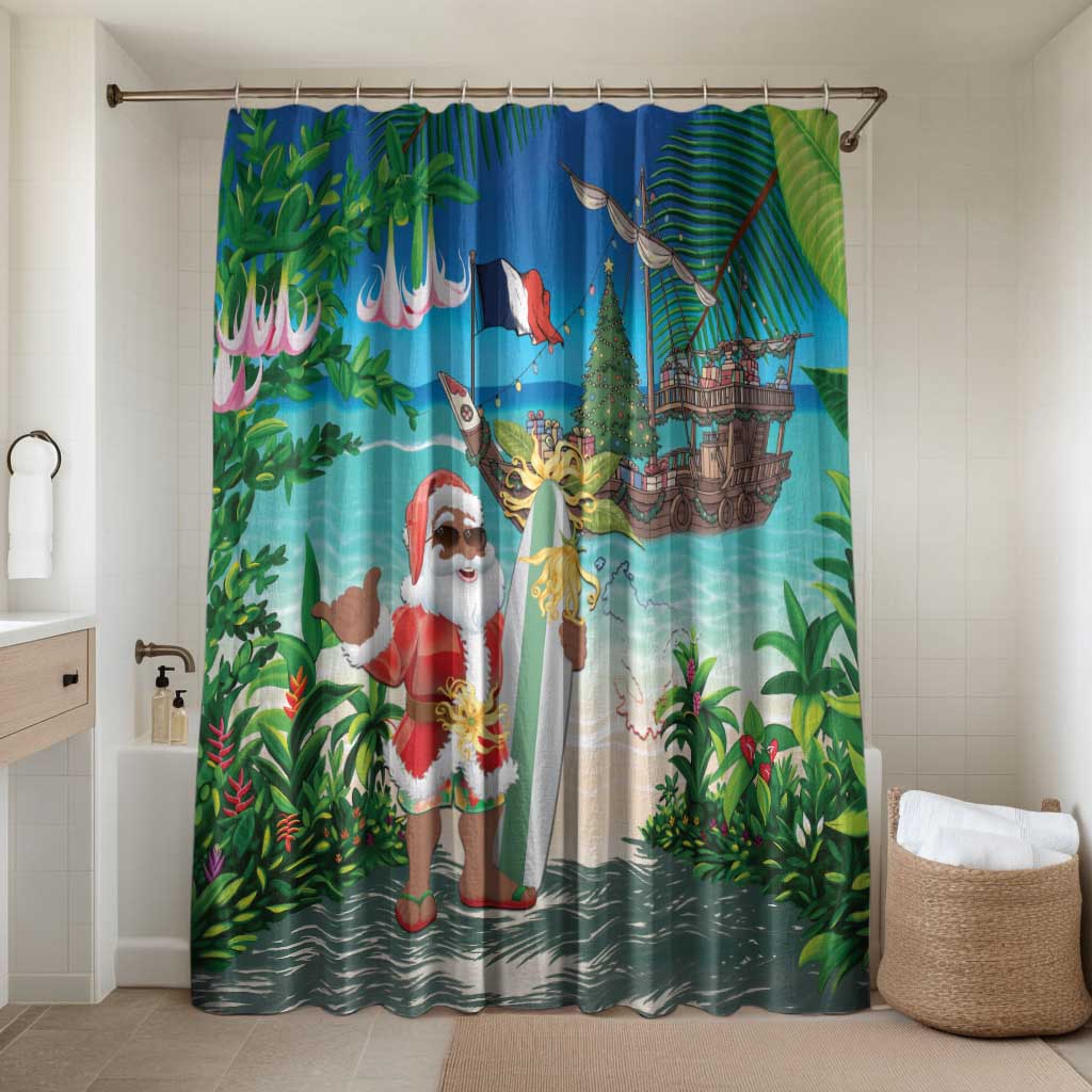 Mayotte Christmas Bathroom Set Santa Chill on Tropical Beach