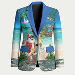 Mayotte Christmas Blazer Santa Chill on Tropical Beach