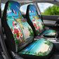 Afro Christmas in Mayotte Car Seat Cover Santa Chill on Tropical Beach - African Pride