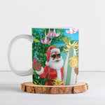 Mayotte Christmas Ceramic Mug Santa Chill on Tropical Beach