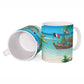 Mayotte Christmas Ceramic Mug Santa Chill on Tropical Beach