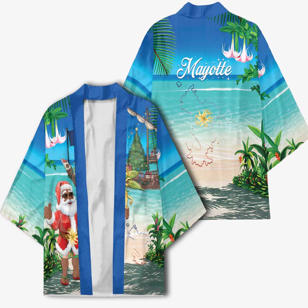 Mayotte Christmas Kimono Santa Chill on Tropical Beach