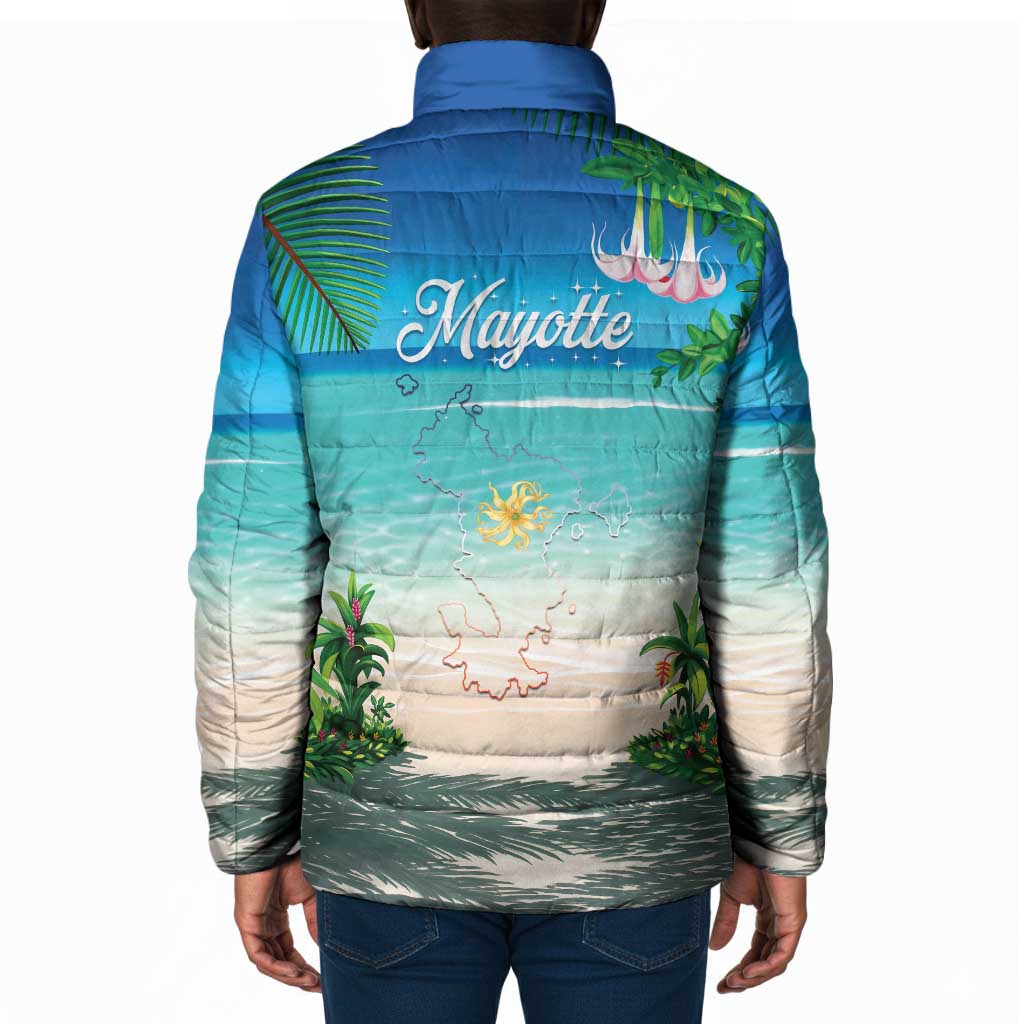 Mayotte Christmas Padded Jacket Santa Chill on Tropical Beach