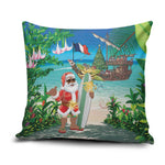 Mayotte Christmas Pillow Cover Santa Chill on Tropical Beach