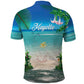 Afro Christmas in Mayotte Polo Shirt Santa Chill on Tropical Beach - African Pride