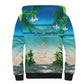 Afro Christmas in Mayotte Sherpa Hoodie Santa Chill on Tropical Beach - African Pride