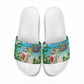 Mayotte Christmas Slide Sandals Santa Chill on Tropical Beach