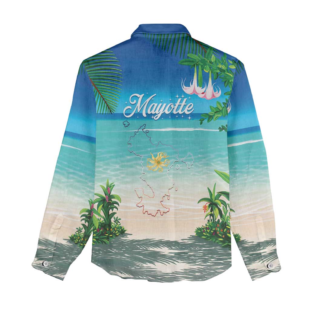 Afro Christmas in Mayotte Women Casual Shirt Santa Chill on Tropical Beach - African Pride
