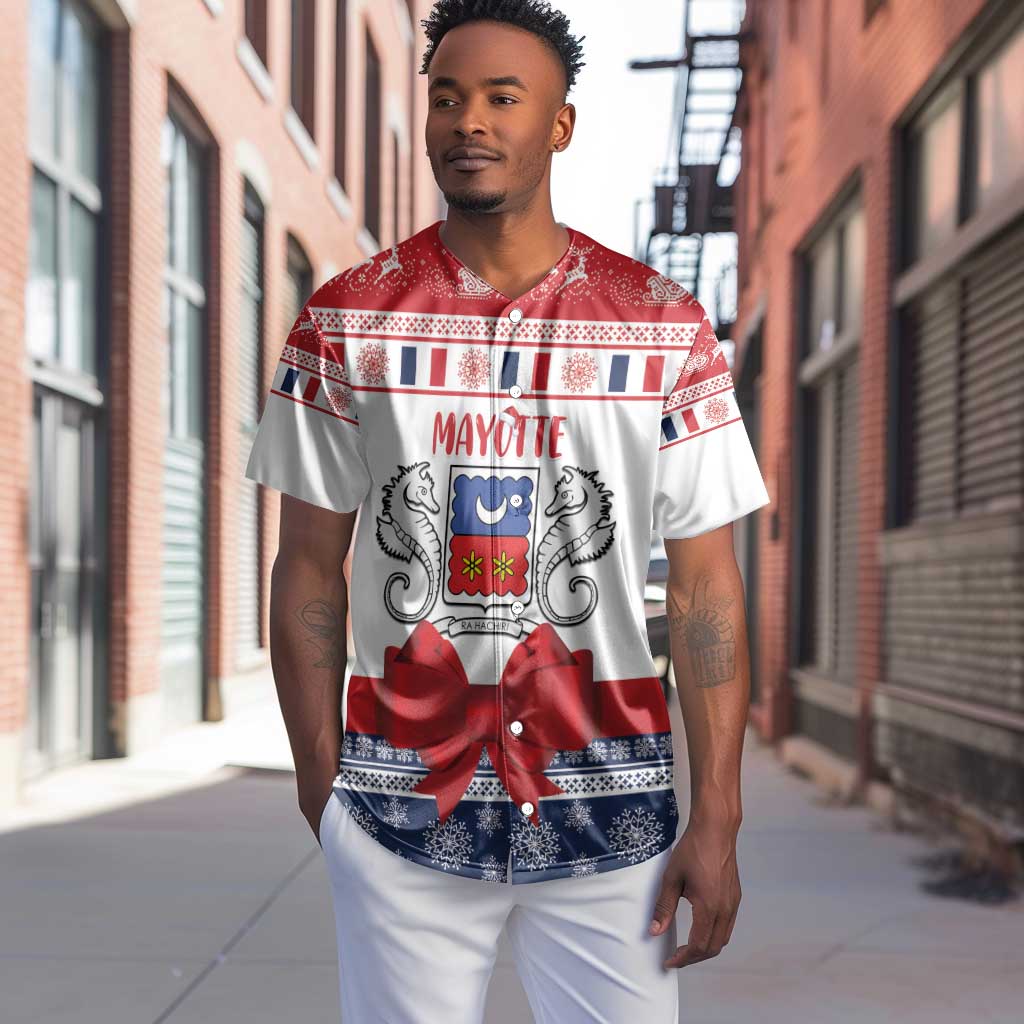 Afro Christmas in Mayotte Personalized Baseball Jersey Joyeux Noel - African Pride