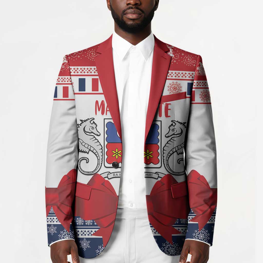 Personalized Mayotte Christmas Blazer Joyeux Noel