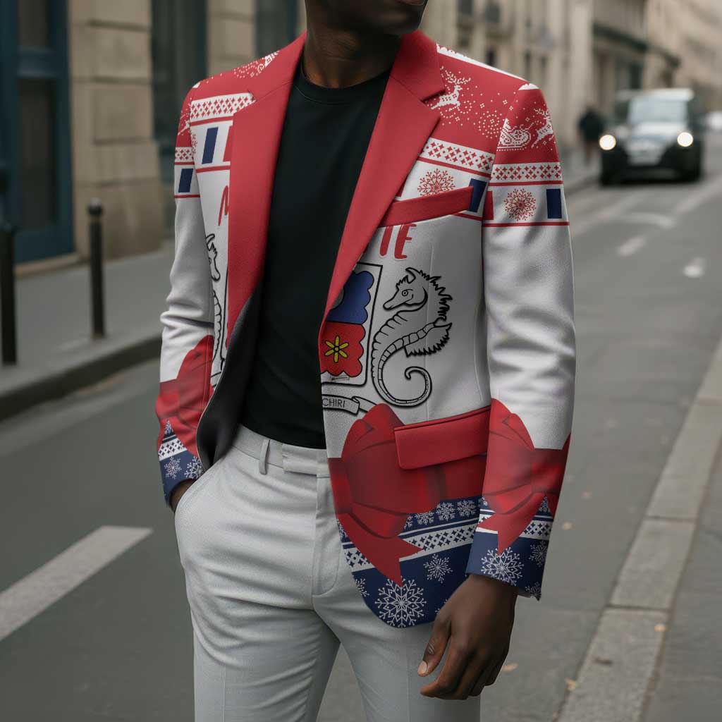 Personalized Mayotte Christmas Blazer Joyeux Noel