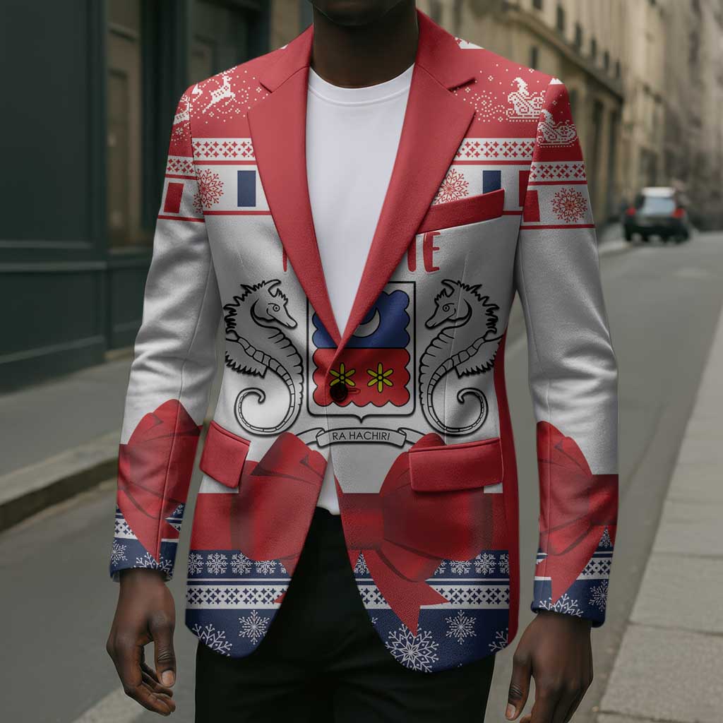Personalized Mayotte Christmas Blazer Joyeux Noel