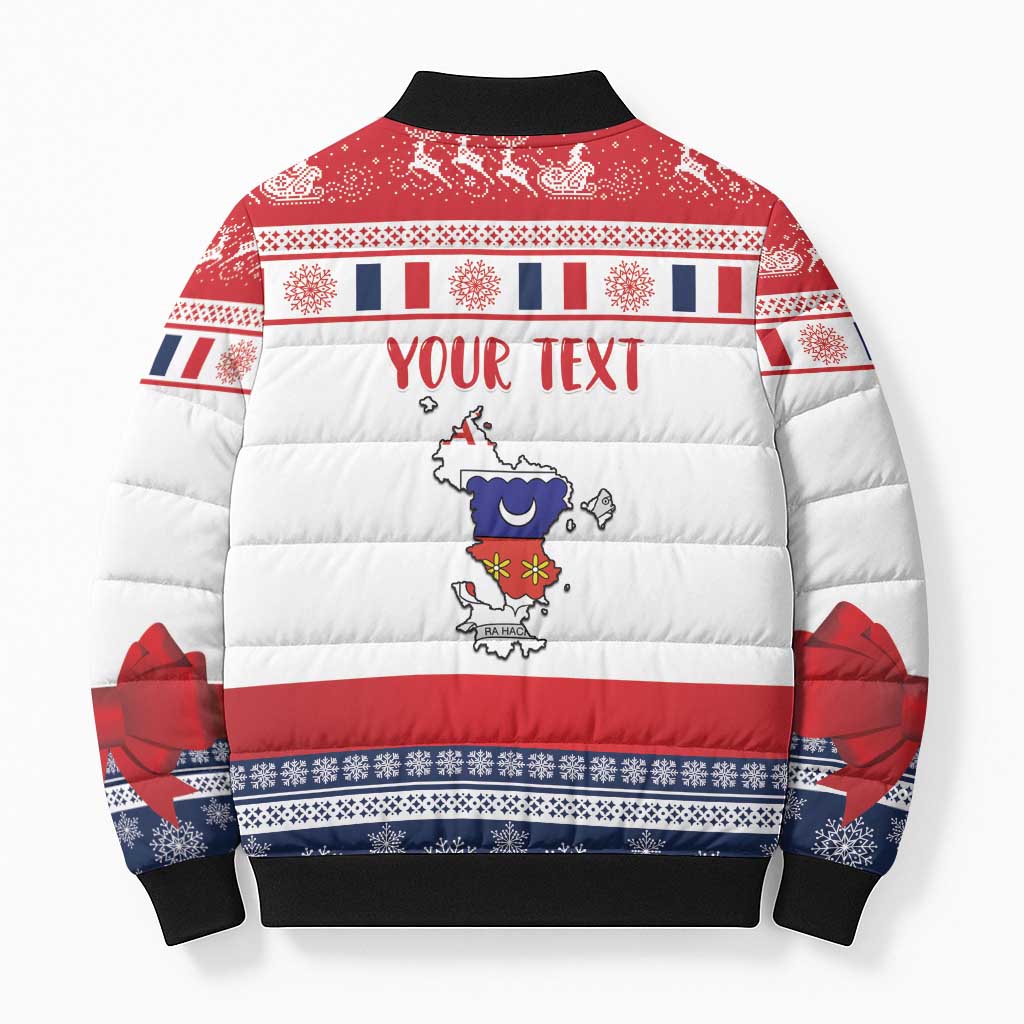 Personalized Mayotte Christmas Bomber Puffer Jacket Joyeux Noel