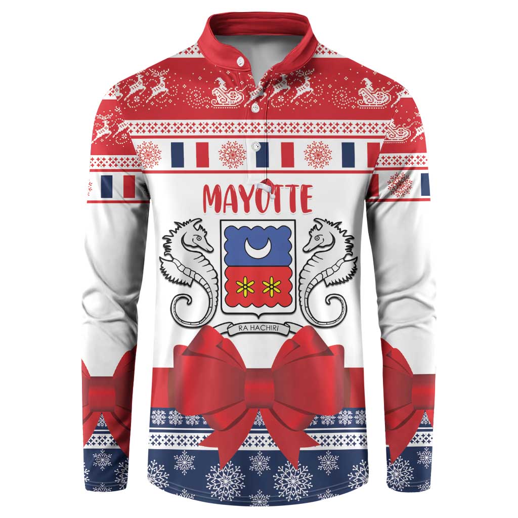 Personalized Mayotte Christmas Button Sweatshirt Joyeux Noel