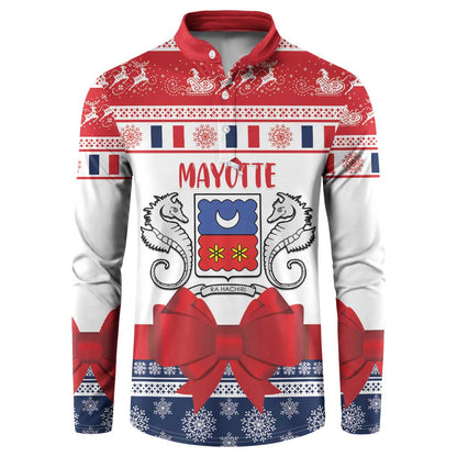 Personalized Mayotte Christmas Button Sweatshirt Joyeux Noel