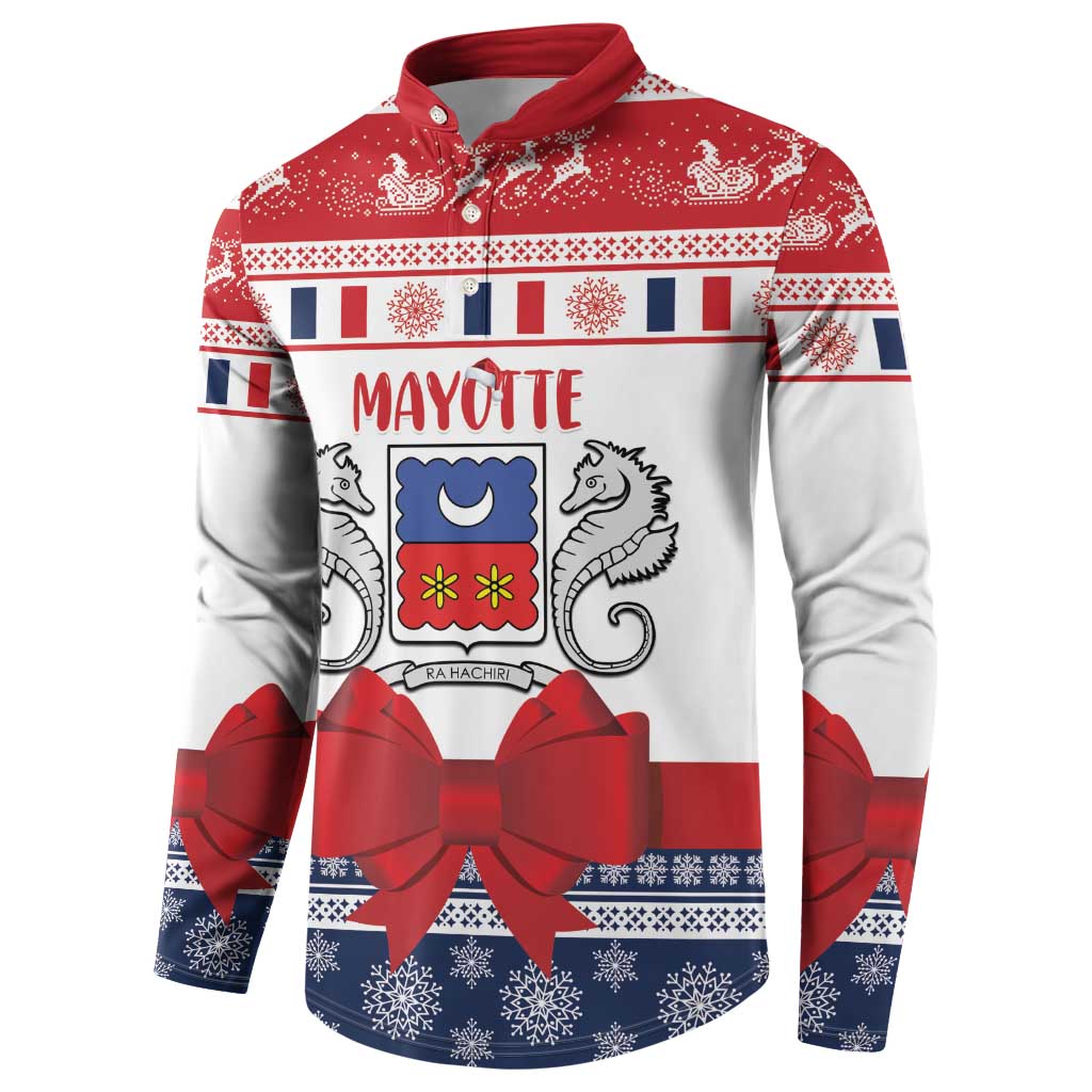 Personalized Mayotte Christmas Button Sweatshirt Joyeux Noel