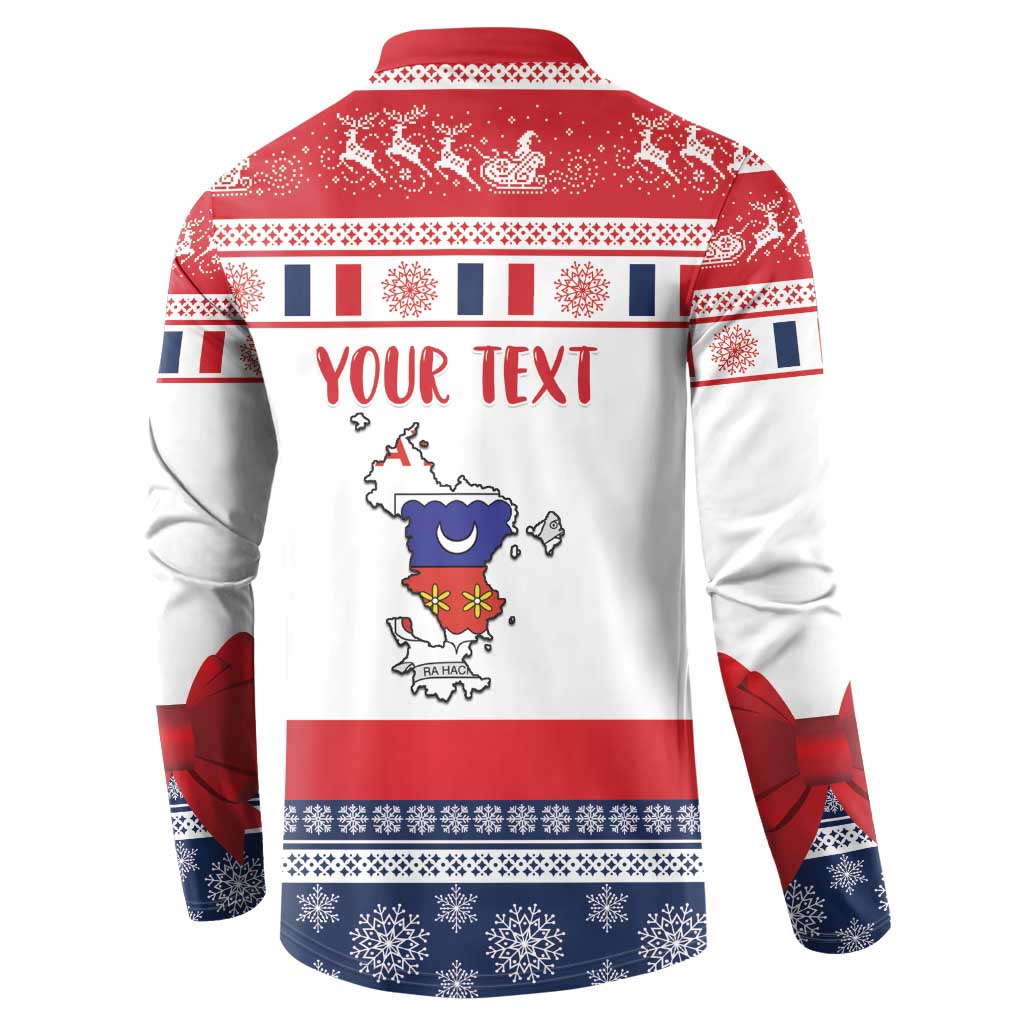 Personalized Mayotte Christmas Button Sweatshirt Joyeux Noel