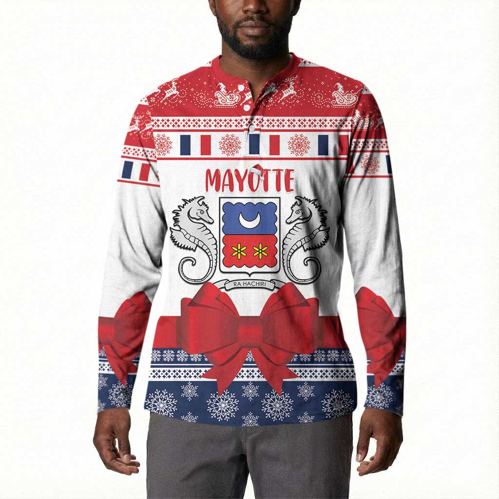 Personalized Mayotte Christmas Button Sweatshirt Joyeux Noel