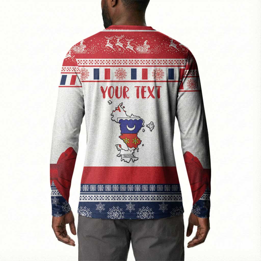 Personalized Mayotte Christmas Button Sweatshirt Joyeux Noel