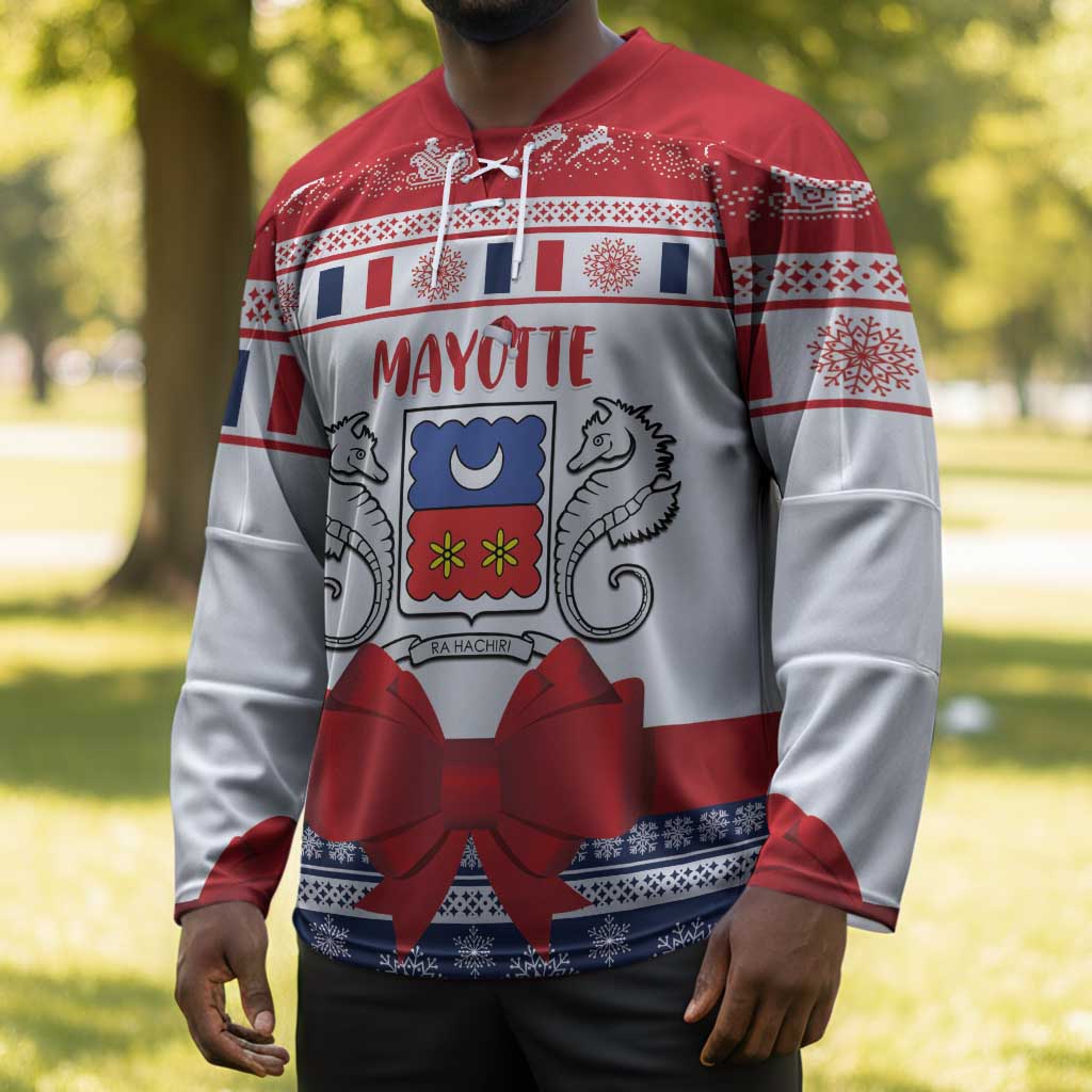 Personalized Mayotte Christmas Hockey Jersey Joyeux Noel