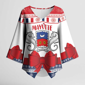 Personalized Mayotte Christmas Kimono Sleeve Blouse Joyeux Noel