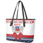 Afro Christmas in Mayotte Leather Tote Bag Joyeux Noel - African Pride
