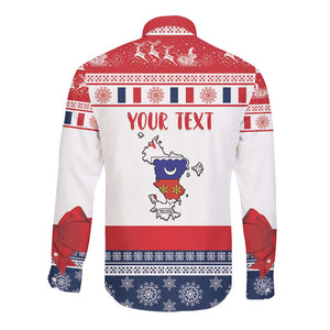 Afro Christmas in Mayotte Personalized Long Sleeve Button Shirt Joyeux Noel - African Pride