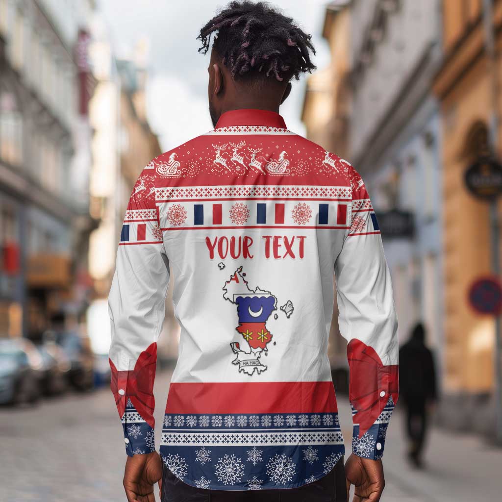 Afro Christmas in Mayotte Personalized Long Sleeve Button Shirt Joyeux Noel - African Pride