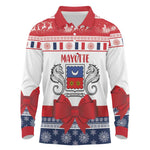 Afro Christmas in Mayotte Personalized Long Sleeve Polo Shirt Joyeux Noel - African Pride