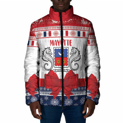Personalized Mayotte Christmas Padded Jacket Joyeux Noel