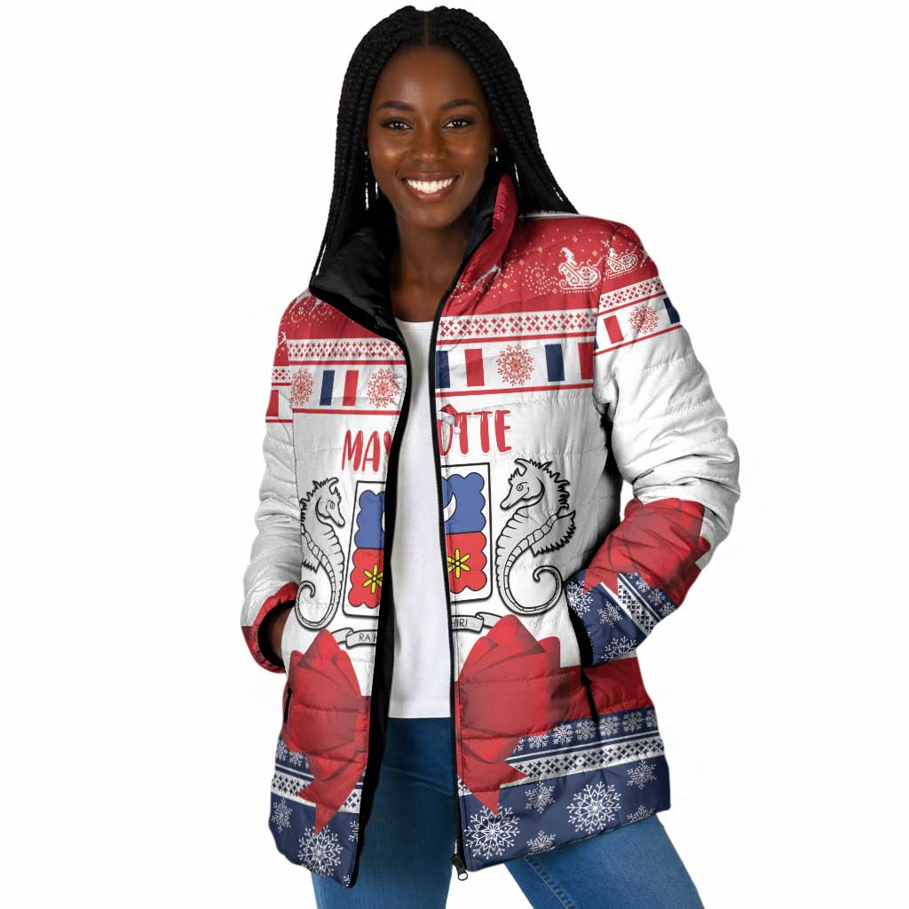 Personalized Mayotte Christmas Padded Jacket Joyeux Noel