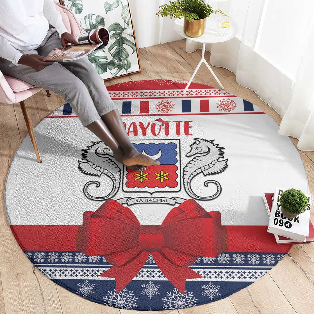 Afro Christmas in Mayotte Round Carpet Joyeux Noel - African Pride