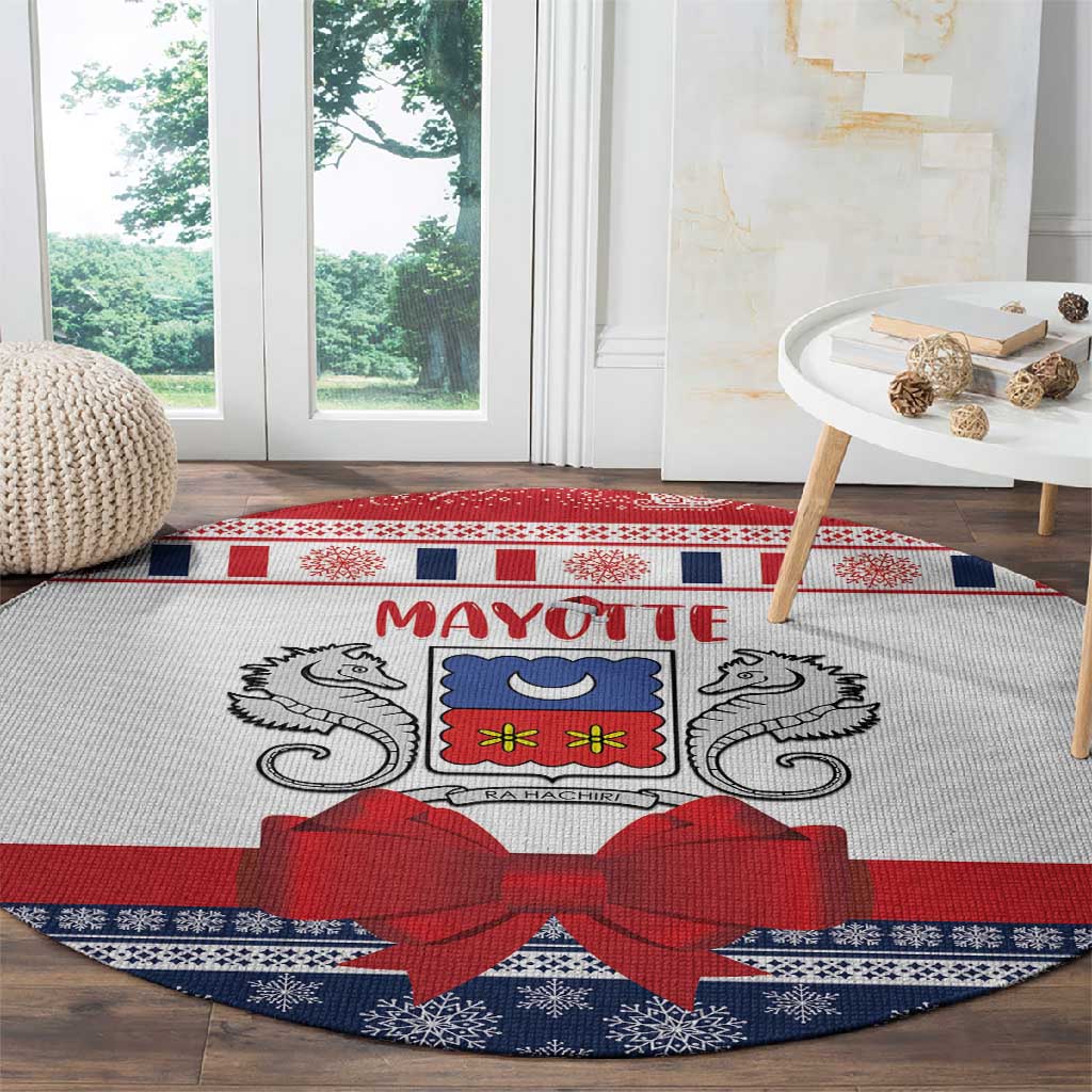 Afro Christmas in Mayotte Round Carpet Joyeux Noel - African Pride