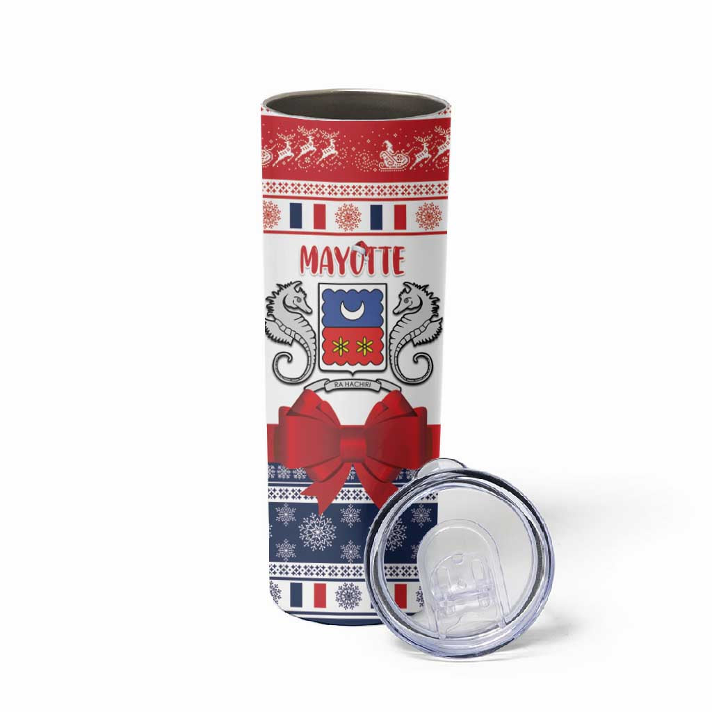 Afro Christmas in Mayotte Personalized Skinny Tumbler Joyeux Noel - African Pride