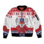 Afro Christmas in Mayotte Personalized Sleeve Zip Bomber Jacket Joyeux Noel - African Pride