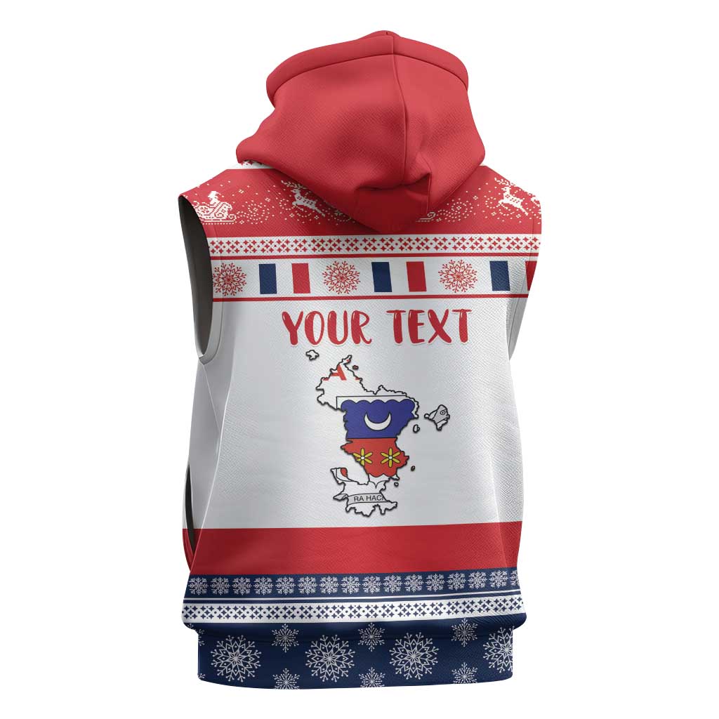 Afro Christmas in Mayotte Personalized Sleeveless Hoodie Joyeux Noel - African Pride