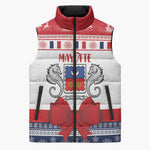 Personalized Mayotte Christmas Sleeveless Puffer Jacket Joyeux Noel