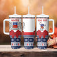 Afro Christmas in Mayotte Personalized Tumbler With Handle Joyeux Noel - African Pride
