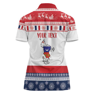 Afro Christmas in Mayotte Personalized Women Polo Shirt Joyeux Noel - African Pride