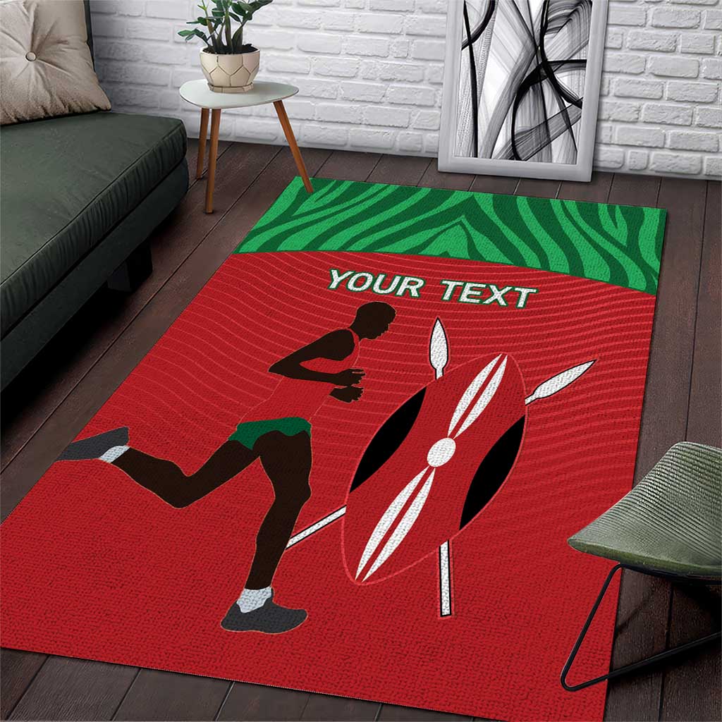 Custom Afro Athletics Kenya Area Rug Kenyan Runner - Maasai Shield