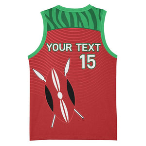 Custom Afro Athletics Kenya Basketball Jersey Kenyan Runner - Maasai Shield LT15
