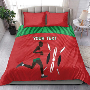 Custom Afro Athletics Kenya Bedding Set Kenyan Runner - Maasai Shield