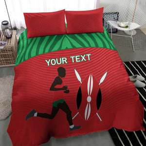 Custom Afro Athletics Kenya Bedding Set Kenyan Runner - Maasai Shield