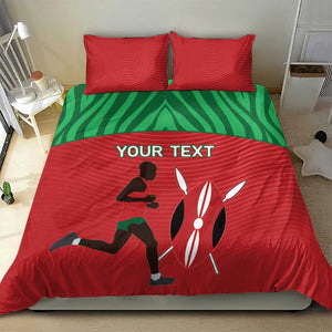 Custom Afro Athletics Kenya Bedding Set Kenyan Runner - Maasai Shield