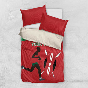 Custom Afro Athletics Kenya Bedding Set Kenyan Runner - Maasai Shield