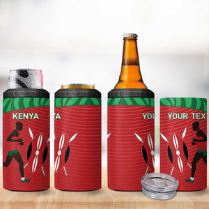 Custom Afro Athletics Kenya 4 in 1 Can Cooler Tumbler Kenyan Runner - Maasai Shield