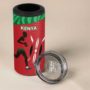 Custom Afro Athletics Kenya 4 in 1 Can Cooler Tumbler Kenyan Runner - Maasai Shield