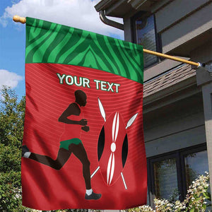 Custom Afro Athletics Kenya Garden Flag Kenyan Runner - Maasai Shield