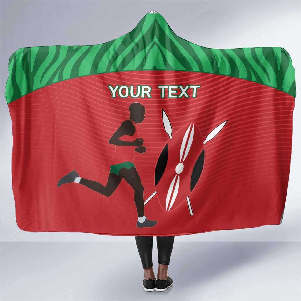 Custom Afro Athletics Kenya Hooded Blanket Kenyan Runner - Maasai Shield