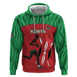 Custom Afro Athletics Kenya Hoodie Kenyan Runner - Maasai Shield